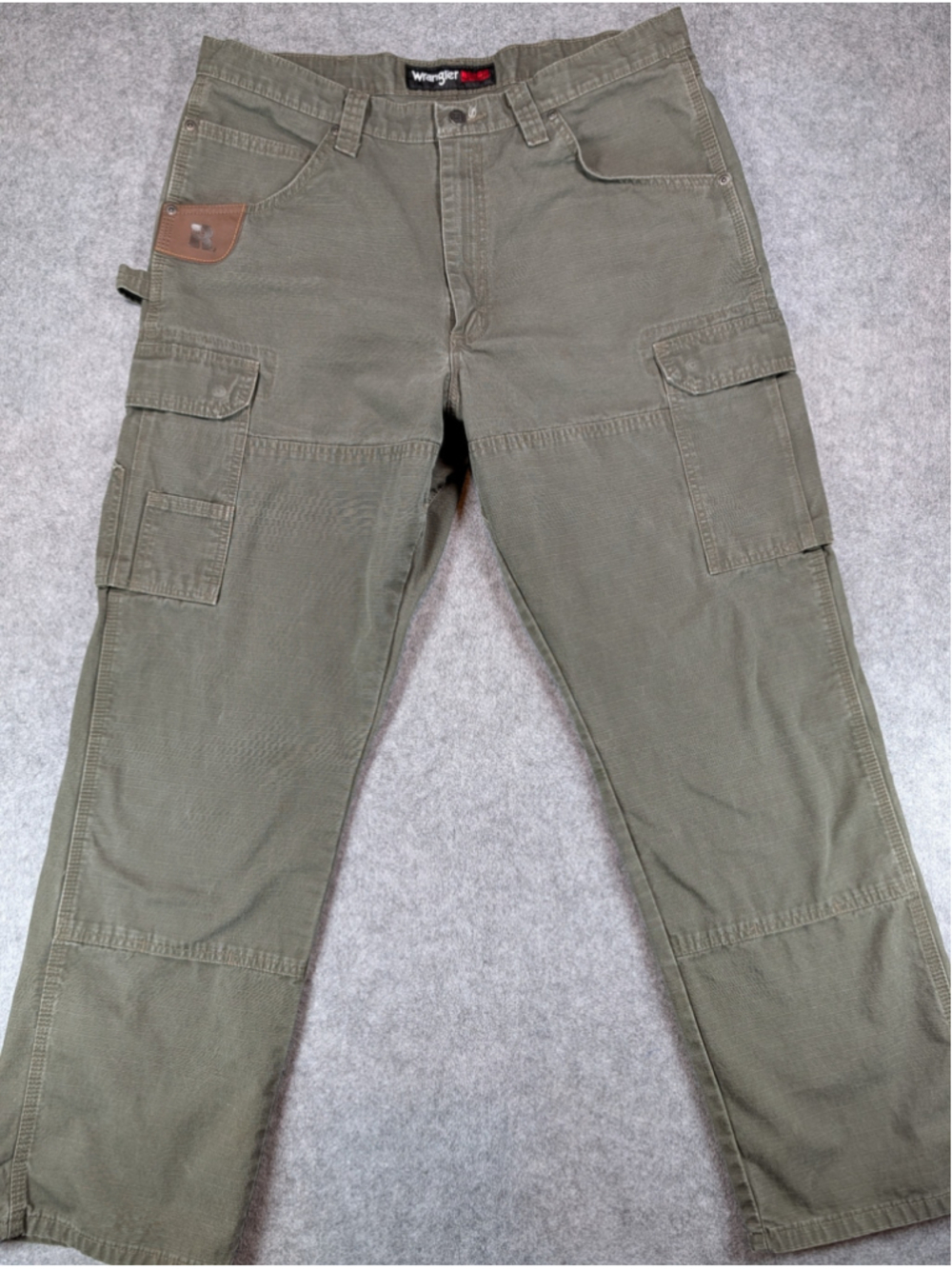 Wrangler Riggs Workwear Mens 36x32 Olive Moss Ripstop Ranger Cargo Utility Pants